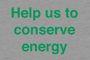 Help us to conserve energy 